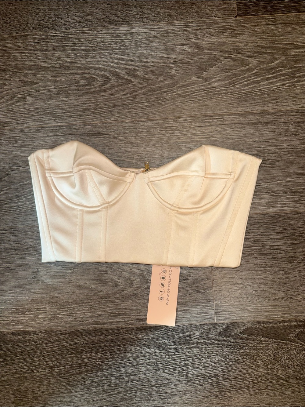 Oh Polly Cream Strapless Bustier Bandeau